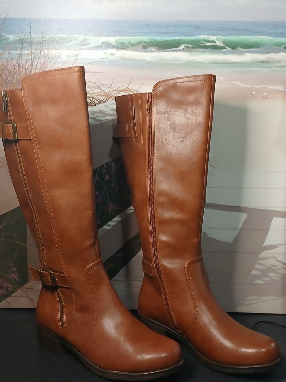 Women’s  Wear Ever MiranTall Riding Boots in Cognac Brown,( new in box)